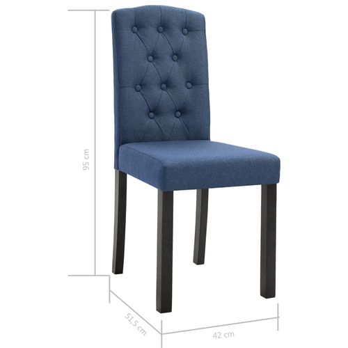 Blagovaonske stolice od tkanine 6 kom plave slika 32