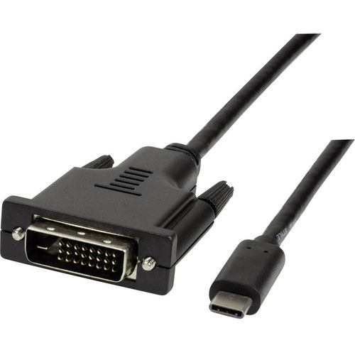 LogiLink USB-C® / DVI adapterski kabel USB-C® utikač, DVI-D 24+1-polni utikač 1.80 m crna UA0331  USB-C® Display kabel slika 1