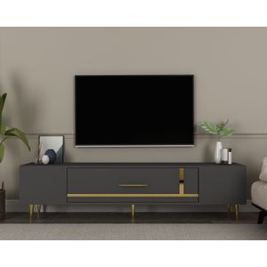 TV stalak Dekop1 u antracitnoj i zlatnoj boji