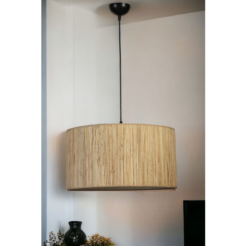 Bambu 010 Abajurlu Tekli Sarkıt Avize Oak Black slika 2
