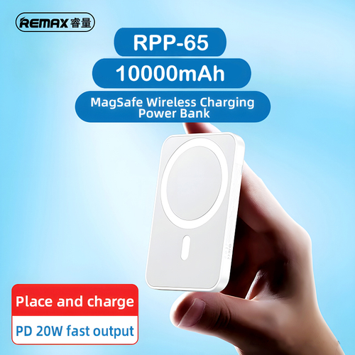 Power bank Magsafe REMAX Usion Series RPP-65 PD 20W + QC 15W Fast Charging 10000mAh ljubicasti slika 2