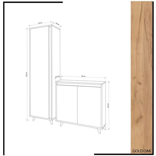 Omninde Oak
White Shoe Cabinet slika 6