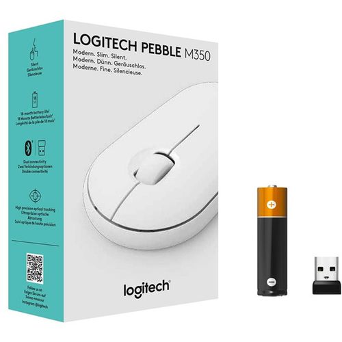 Logitech Pebble M350 Wireless Mouse - Off-White slika 3