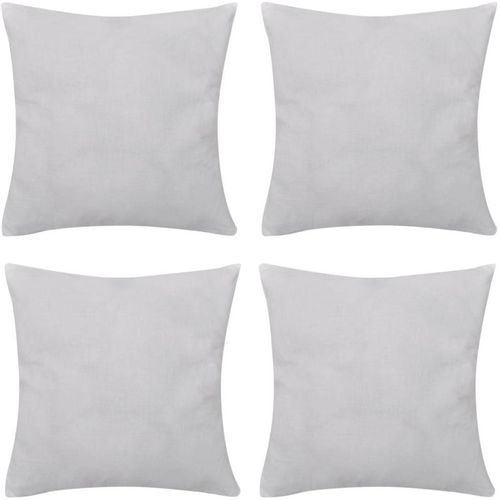 130901 4 White Cushion Covers Cotton 40 x 40 cm slika 2