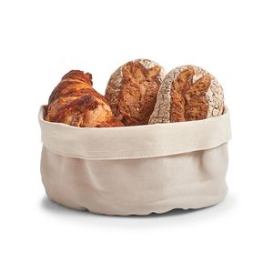 Zeller Zeller Košara za kruh platnena 20 x 12 cm, siva-bež