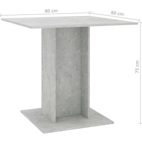 Blagovaonski stol siva boja betona 80 x 80 x 75 cm od iverice slika 6