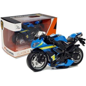 Dječji sportski motocikl 1:14 plavo - žuti