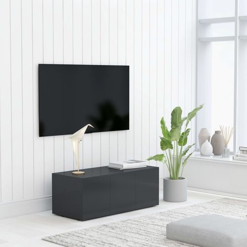 TV ormarić sivi 80 x 34 x 30 cm od iverice slika 1