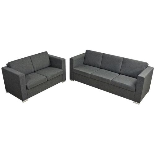 Dvodijelni set sofa od tkanina tamnosivi slika 11