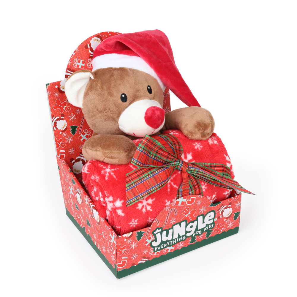 Jungle 8142 Novogodišnji plišani medo sa dekicom slika 1