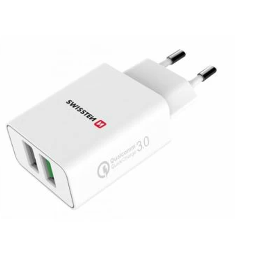 Swissten punjač Eco Pack 2x USB 23W bela slika 1