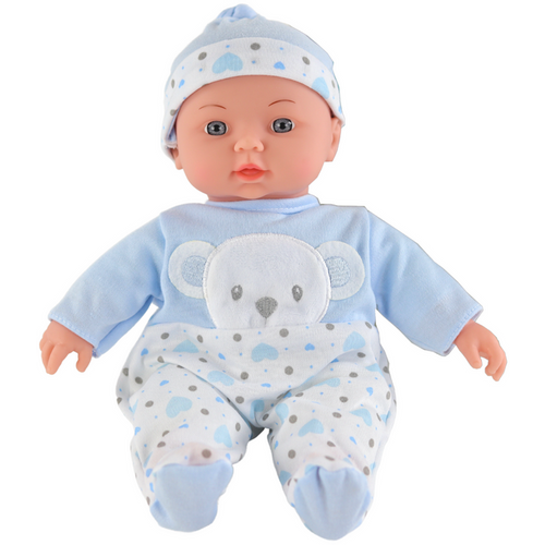 Lutka beba - Plava pidžama s medvjedićem, šešir, zvukovi slika 2