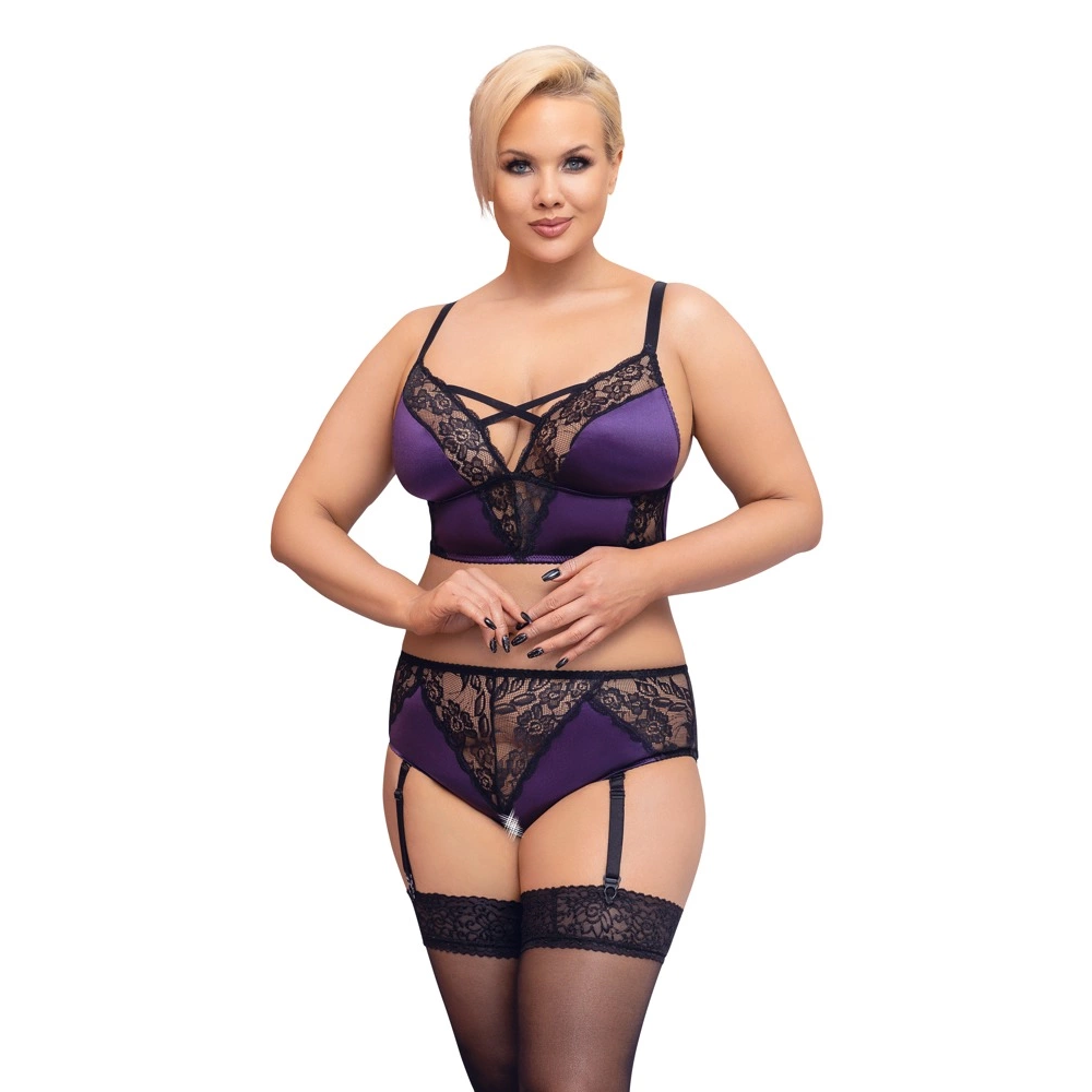 Cottelli CURVES BH Set ljubičasta/crna4XL slika 2