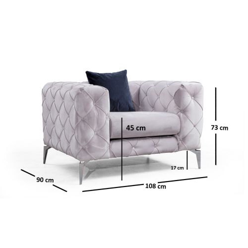 Atelier Del Sofa Naslonjač, Como - Light Grey slika 6