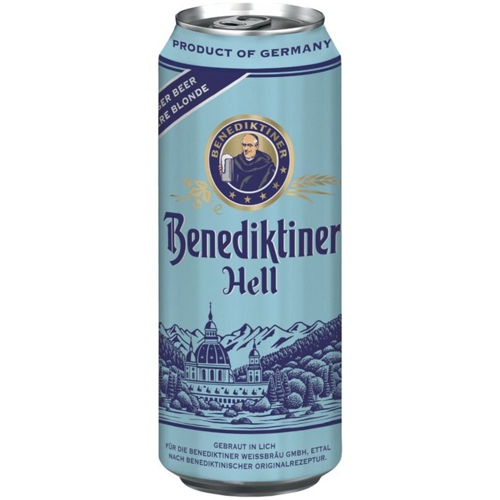 Benediktiner Hell pivo limenka 5% 500ml  slika 1
