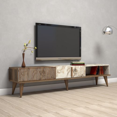 Woody Fashion Stalak za televizor, Milan - Walnut, White Marble slika 2