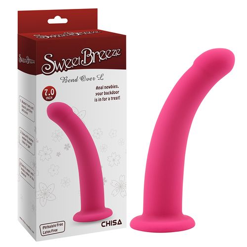 Roze silikonski dildo bez testisa Bend Over slika 1