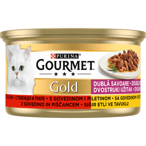 GOURMET GOLD Hrana za mačke, govedina i piletina, 85g slika 2