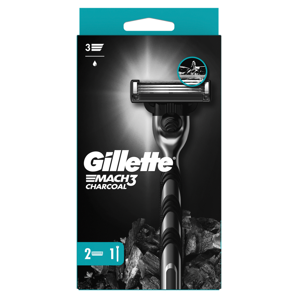 Gillette brijač Mach3 Charcoal + 2 patrone slika 1