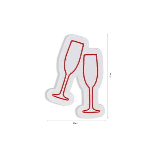 Wallity Ukrasna plastična LED rasvjeta, Champagne Glasses - Red slika 18