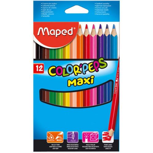 Bojice drvene Maped Color'Peps Maxi trobridne 12/1 MAP834010 slika 1
