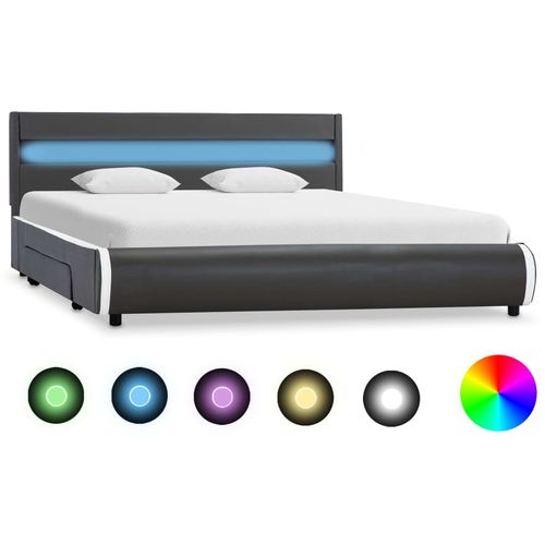 Okvir za krevet od umjetne kože LED antracit 160 x 200 cm slika 1