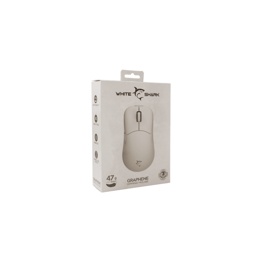 WHITE SHARK Miš GM-5014 GRAPHENE / 12.400 dpi, bijeli slika 7