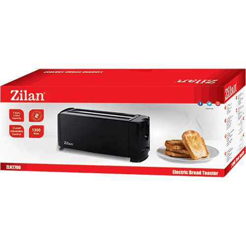 Zilan Toster, 4 šnite kruha, 6 nivoa grijanja, 1000 W, crna - ZLN2706 slika 2