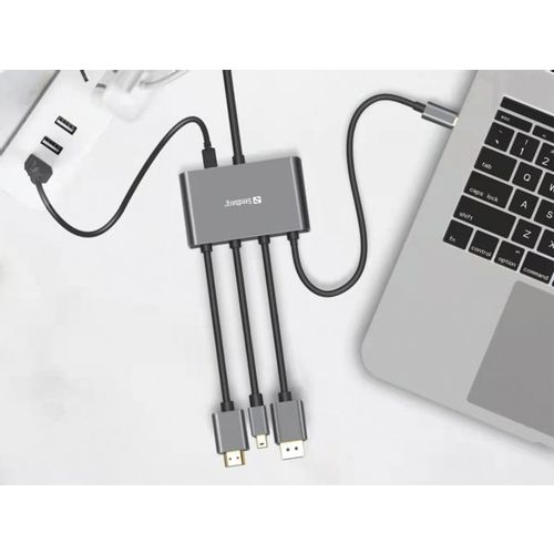 Kabl-display HUB Sandberg All-In-One USB C/DP/m DP/HDMI - HDMI 2m 509-21 slika 5