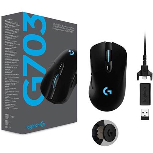 Logitech G703 Lightspeed Wireless Gaming Mouse with HERO 16K sensor Black slika 4