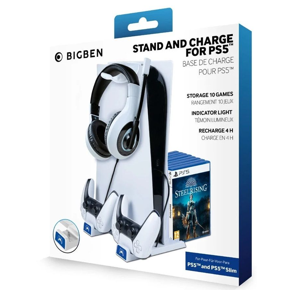 Bigben Stalak za PS5 konzolu i punjač za Dualsense kontrolere (PS5 Standard Edition/PS5 Slim)  slika 1