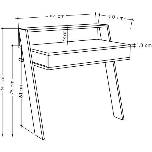 Woody Fashion Radni stol, Antracit, Cowork Working Table - Anthracite slika 4