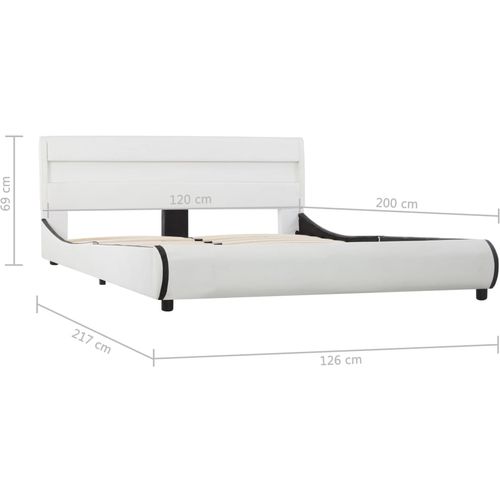 Okvir za krevet od umjetne kože LED bijeli 120 x 200 cm slika 33