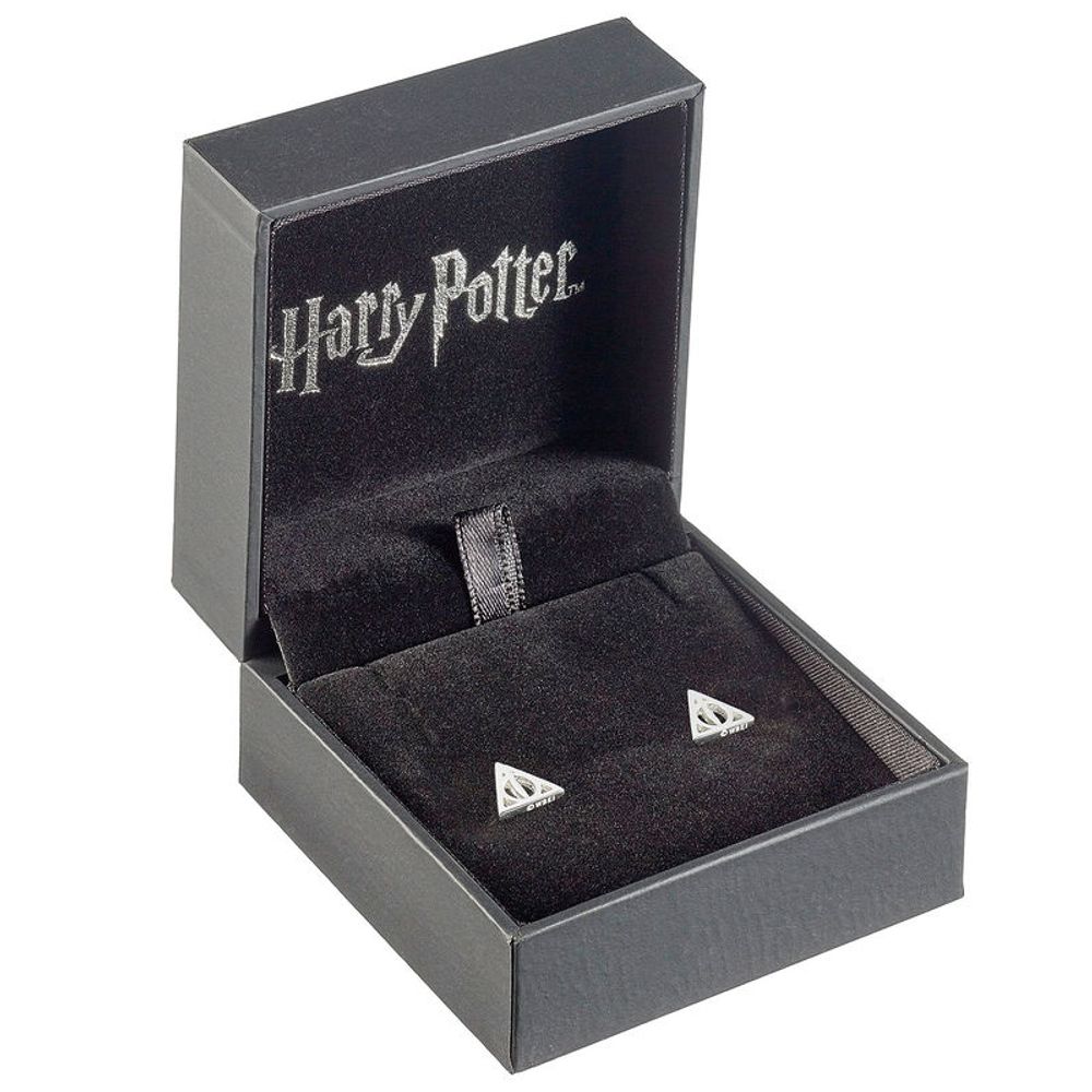 Harry Potter Deathly Hallows srebrne naušnice slika 5
