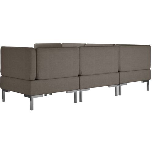 6-dijelni set sofa od tkanine smeđe-sivi slika 47