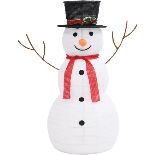 Ukrasni božićni snjegović s LED svjetlom luksuzna tkanina 90 cm slika 2