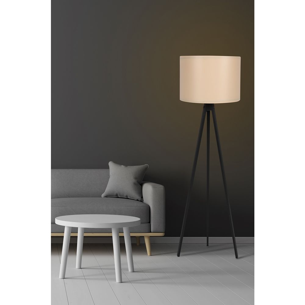 Podna lampa "115" u crnoj boji sa MDF postoljem slika 1