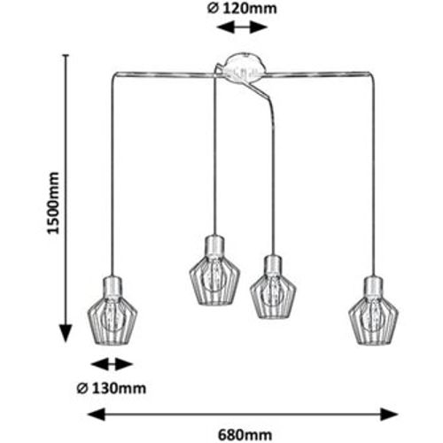 Rabalux Belano,visilica E27 4x40W slika 3