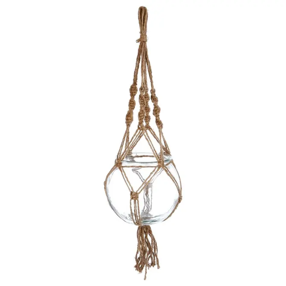 Atmosphera viseća tegla 18x16cm staklo/juta prozirna slika 1
