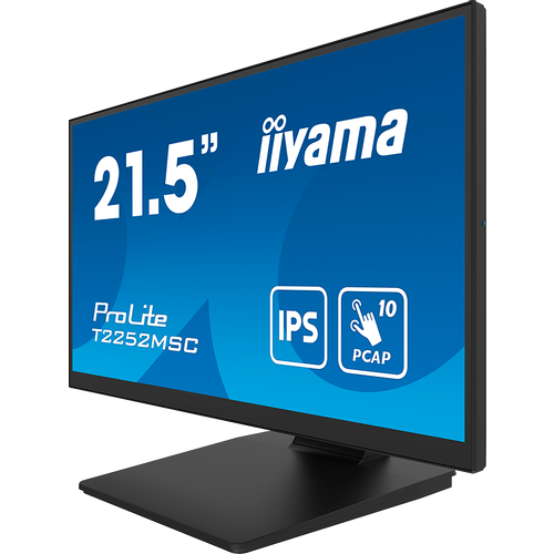 Monitor IIYAMA T2252MSC-B2 21.5" IPS TOUCH Capacitive 1920 x 1080, 250 cd/m², 1000:1, 5ms, Touch points 10, Touch method stylus, finger, glove, Touch interface USB, HDMI x1, DisplayPort x1, Speakers 2 x 1W, Tilt, VESA slika 2