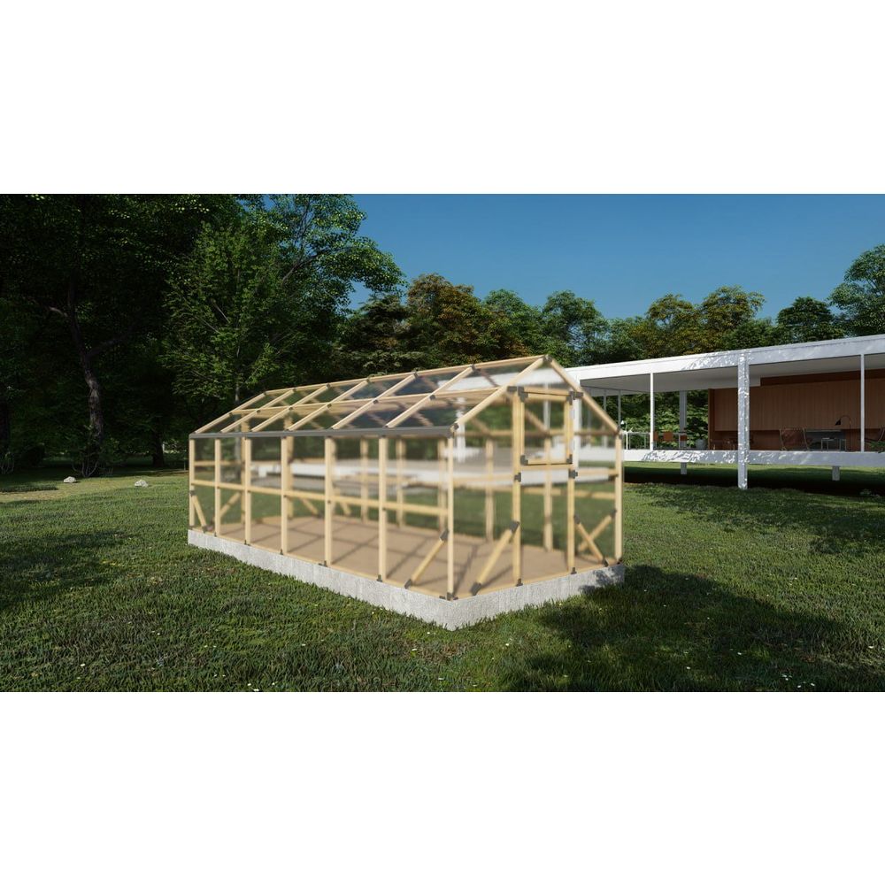 Drveni plastenik CASA XXL 2.6m x 6m, polykarbonat 4mm slika 5