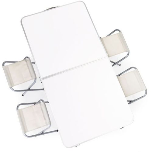 ModernHome Sklopivi sto za kampovanje + 4 stolice beli HTA120R+4S WHITE slika 5