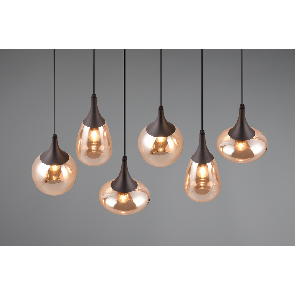 Trio Lightning Luster LUMINA 6 - Amber, 6 x E14 slika 4