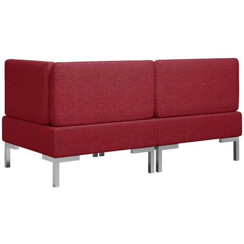 2-dijelni set sofa od tkanine crvena boja vina slika 5