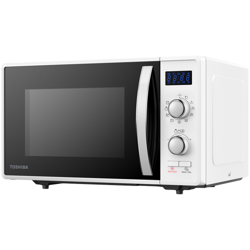 Toshiba MW2-AG23P(WH) 3-in-1 Microwave Oven with Grill and Combination Hob, 23 Litres, Rotating Plate with Storage, Timer, Built-in LED Lights, 900 W, Grill 1050 W, Pizza Programme, White Size: 485 x 403 x 296 slika 1