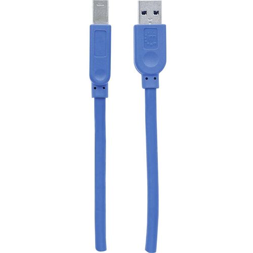 Manhattan USB kabel USB 3.2 gen. 1 (USB 3.0) USB-A utikač, USB-B utikač 0.50 m plava boja zaštićen s folijom, UL certificiran, pozlaćeni kontakti 354301 slika 4