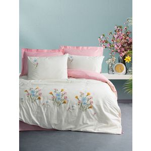 Ranforce double quilt cover set Delbin, colours: pink, white, blue, yellow