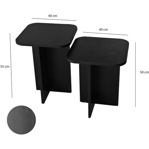 Blues - Black Black Side Table Set slika 8