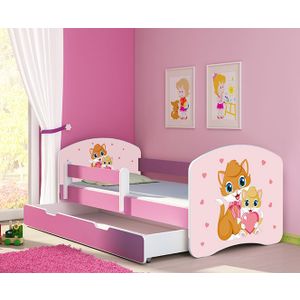 ACMA Dječiji krevet Acma II sa ladicom Pink - 160x80cm - Dezen 33