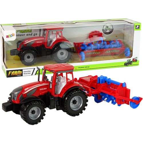 Traktor s plugom crveni slika 1